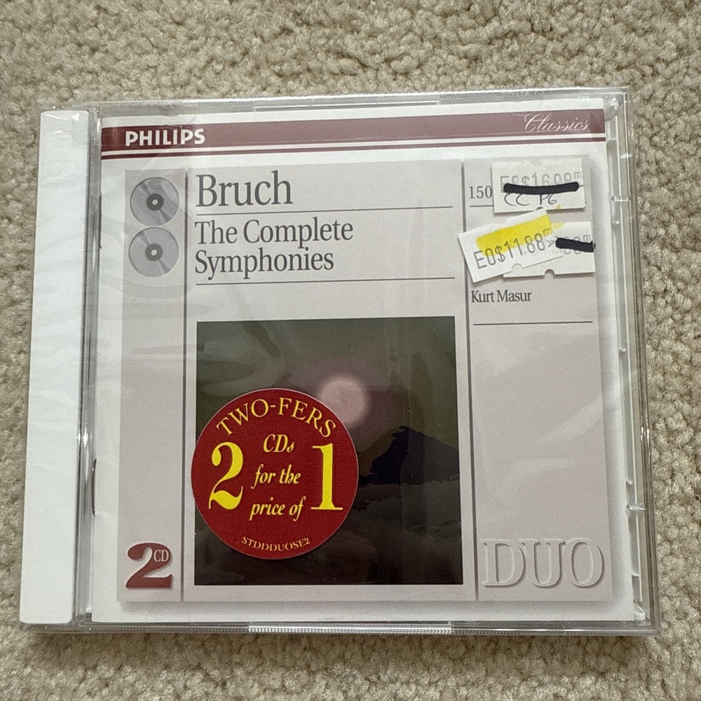 CD DOUBLE ALBUM PHILLIPS - BRUCH - THE COMPLETE SYMPHONIES - KURT MASUR NEW